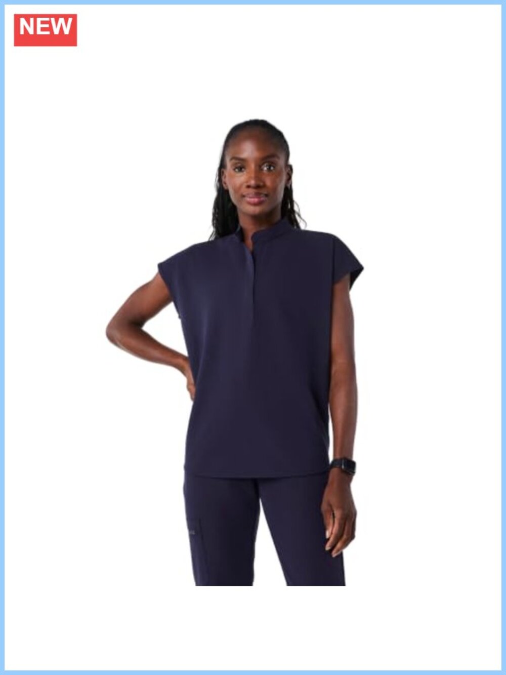 Women's Oversized Scrub Top FIONx Fabric Medical Uniform with Pockets